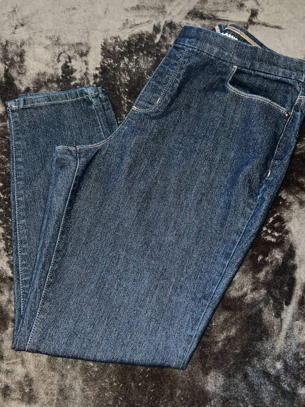 Basic Editions Women's Slim Straight Jeans - Dark Blue